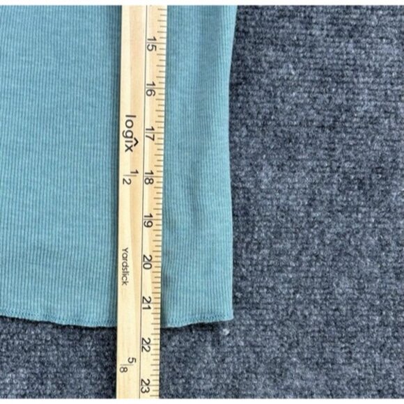 Free People Intimacy Ribbed Jersey Henley With Snaps Green XS - Picture 4 of 11